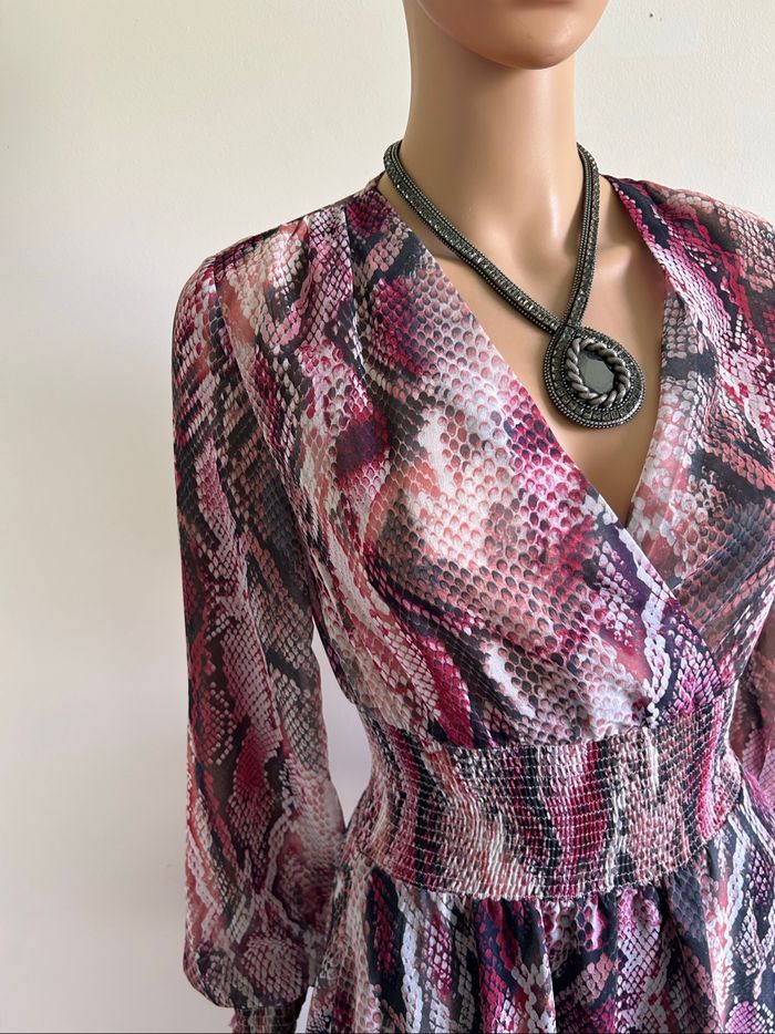 Robe imprimée neuve à manches longues Morgan taille 34 (valeur 85€) - photo numéro 4