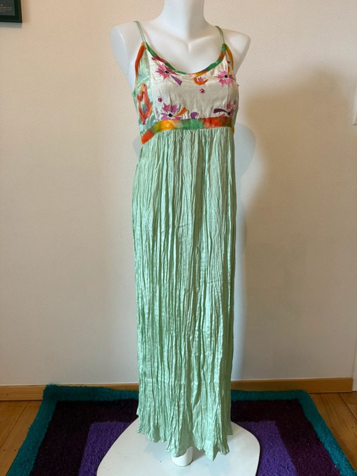 Robe vintage en très bon état taille M tribal verte
