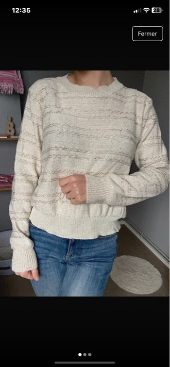 Pull beige détail paillette taille m