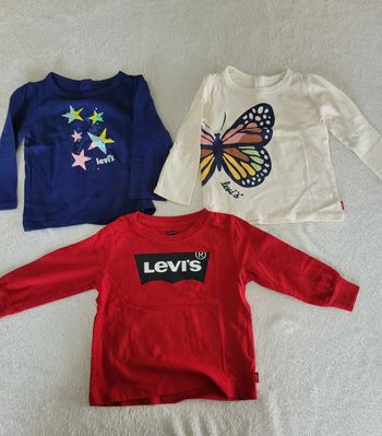 Lot tee-shirts manches longues levis 12 mois