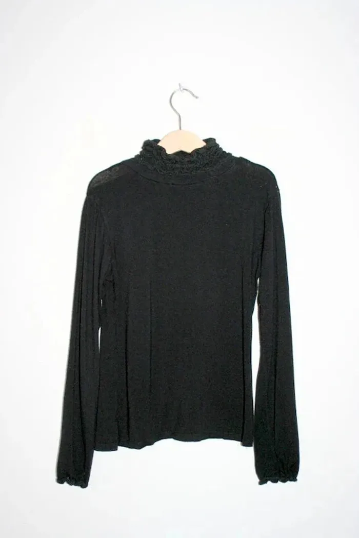 Sous pull lycra noir, taille 12 ans