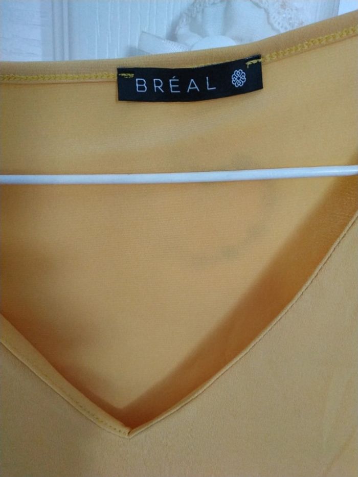 Débardeur t shirt breal taille 1 comme neuf jaune - photo numéro 2
