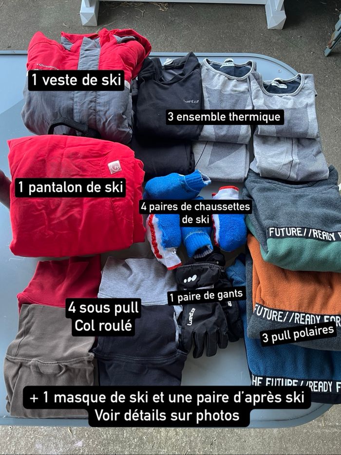 Ensemble complet Lot de vêtements de ski  - 10 ans - Idéal classe de neige