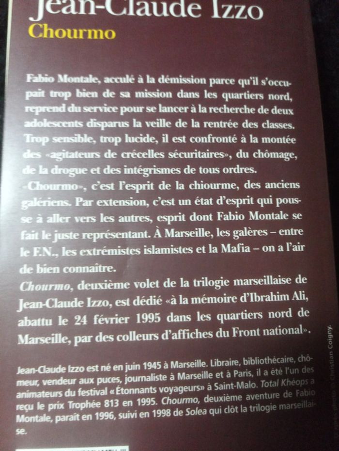 Jean-Claude Izzo - Chourmo - photo numéro 3
