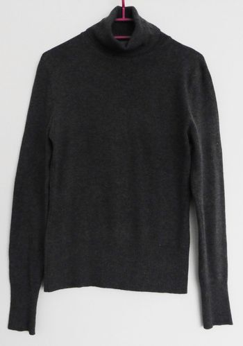 Pull gris a col roule. Miss Li. Viscose. Elasthanne. Taille 38