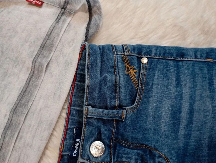 Ensemble fille 5 ans 🌸 short Okaïdi + t-shirt Levi's - photo numéro 3