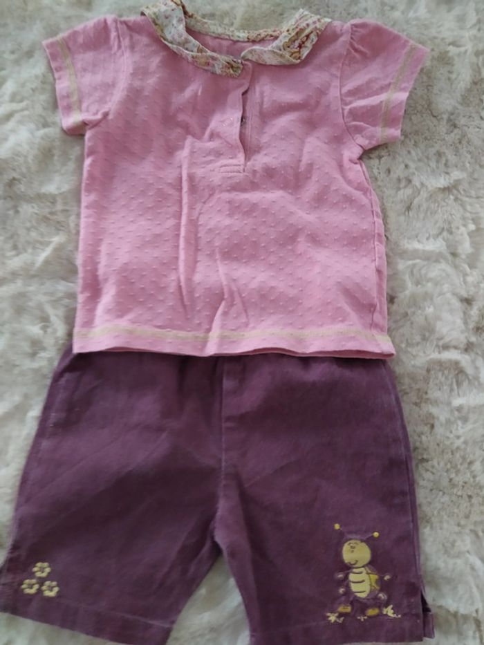 Ensemble été fille 6 mois- 68 cm - photo numéro 3