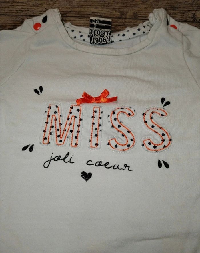 Joli t-shirt manches longues fille 3 mois TAO - photo numéro 2