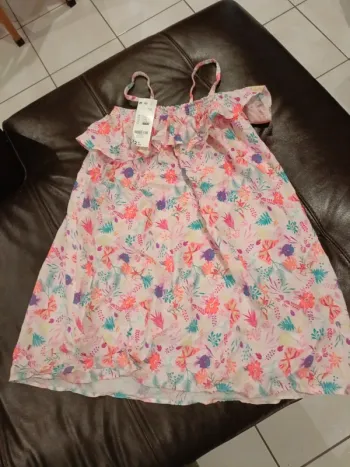 Robe tunique texgirl 13 ans 14 ans fleurs neuve