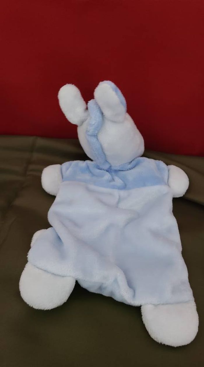 Doudou plat cheval âne VETIR bleu escargot abeille - photo numéro 3