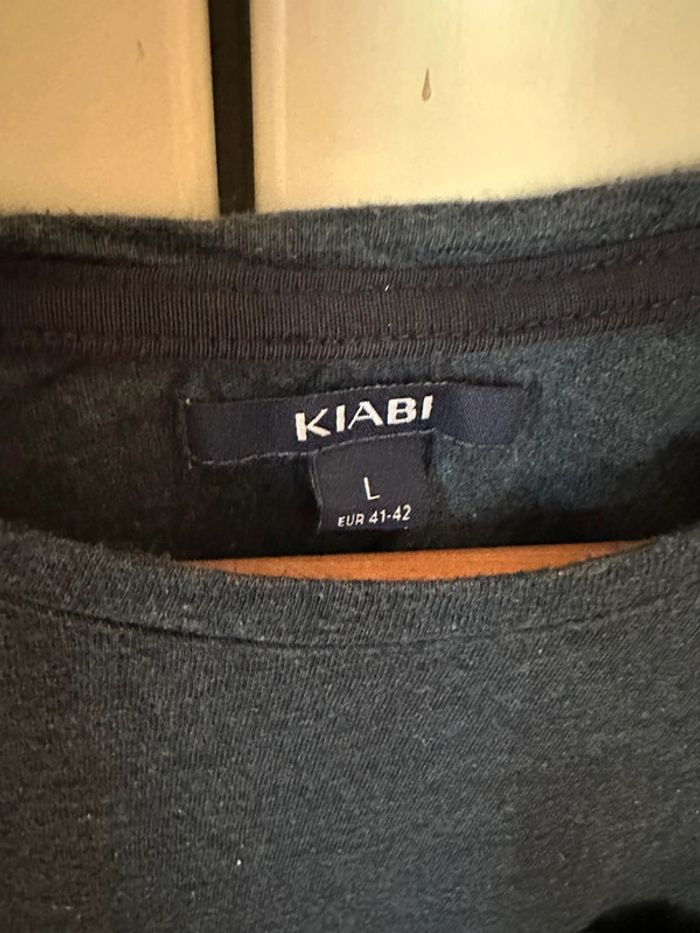 T shirt manches longues bleu marine Kiabi L - photo numéro 2