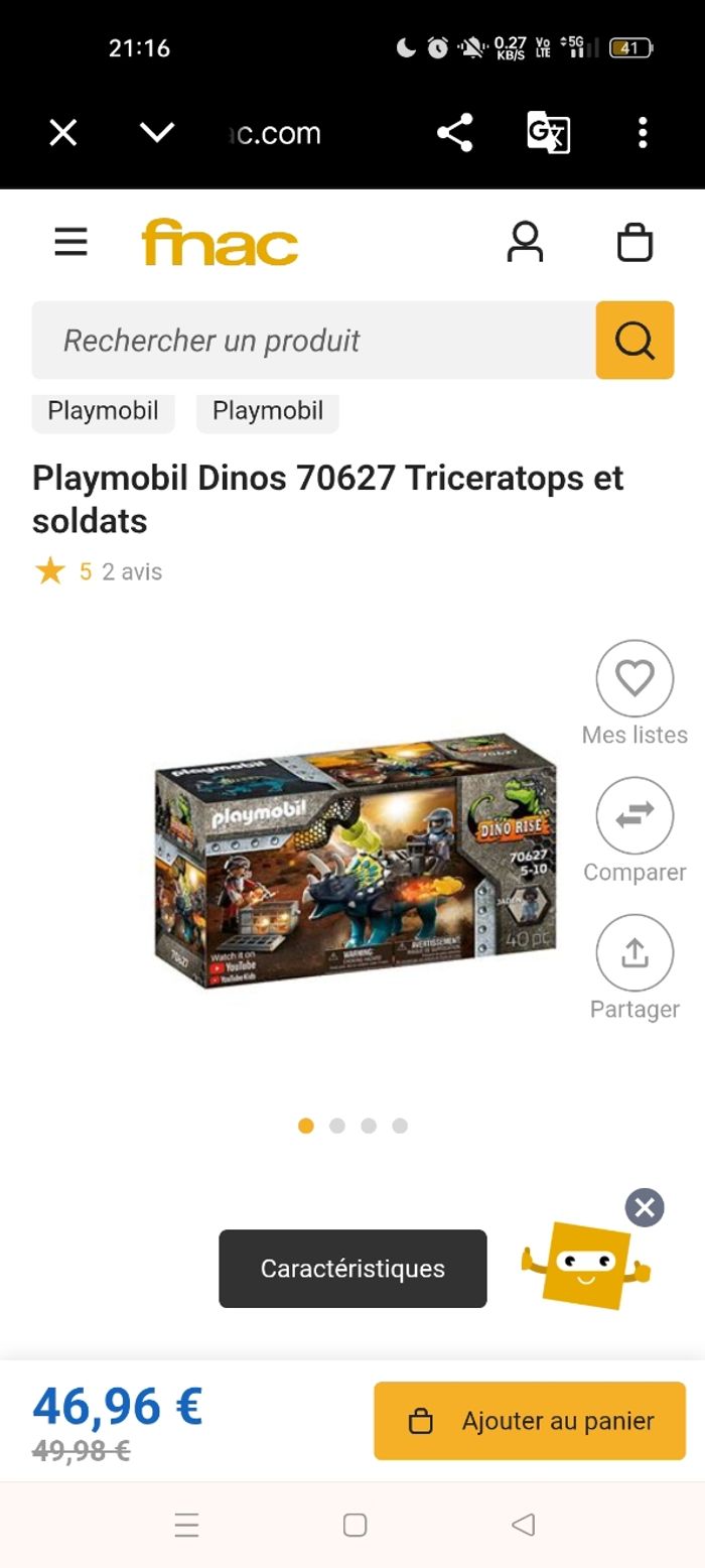 Playmobil Dino Triceratops 70627 avec notice - photo numéro 7