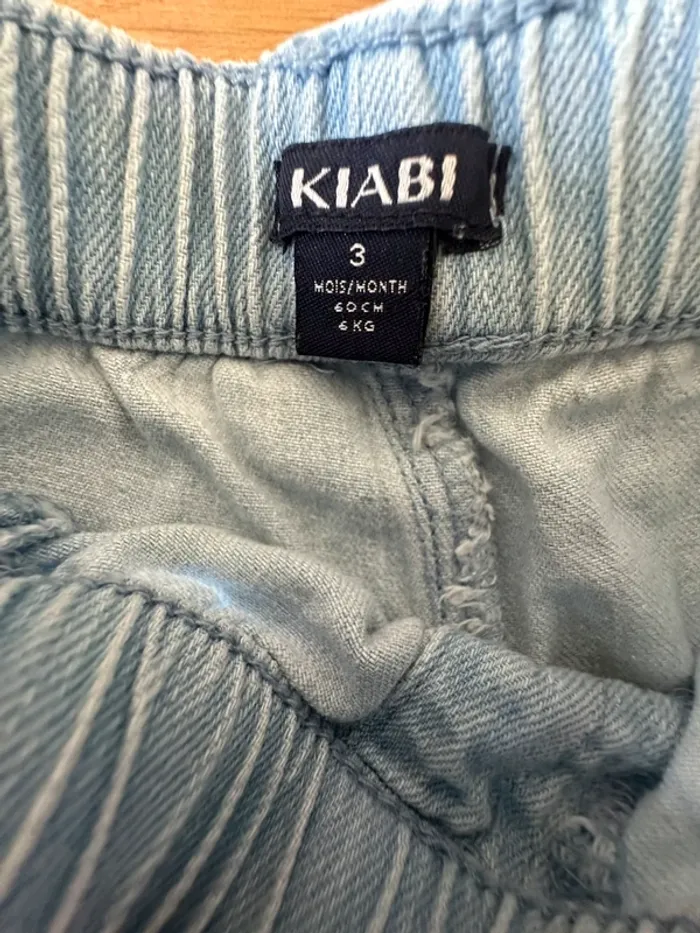 Ensemble bébé 3 mois – Haut marine + pantalon jean léger – Très bon état - photo numéro 4
