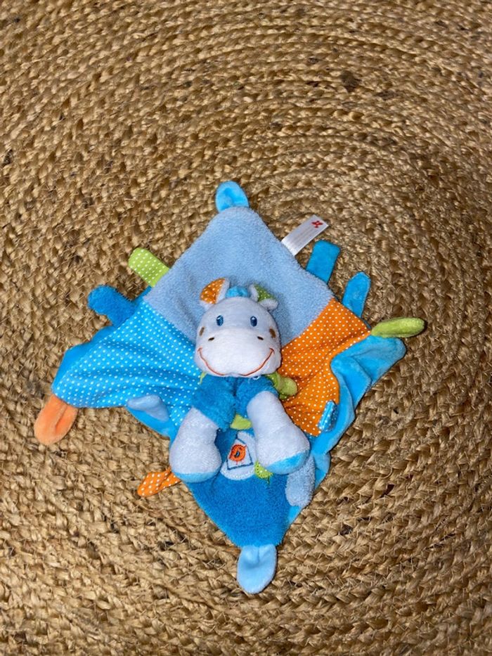 Doudou bleu multicolore nicotoy
