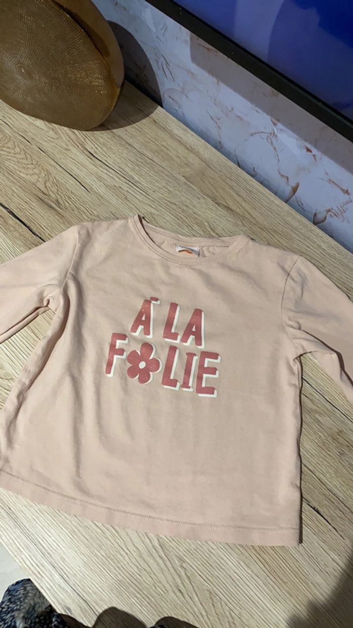 T-shirt manches longues rose