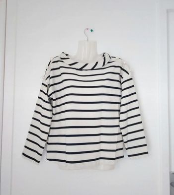 Blouse rayée avec perles manches longues femme