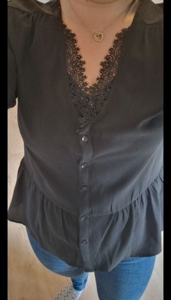 Chemisier noir dentelle tailleL