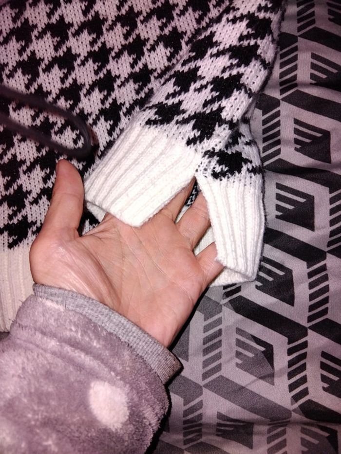 Pull sans manche motif pieds de poule - photo numéro 2