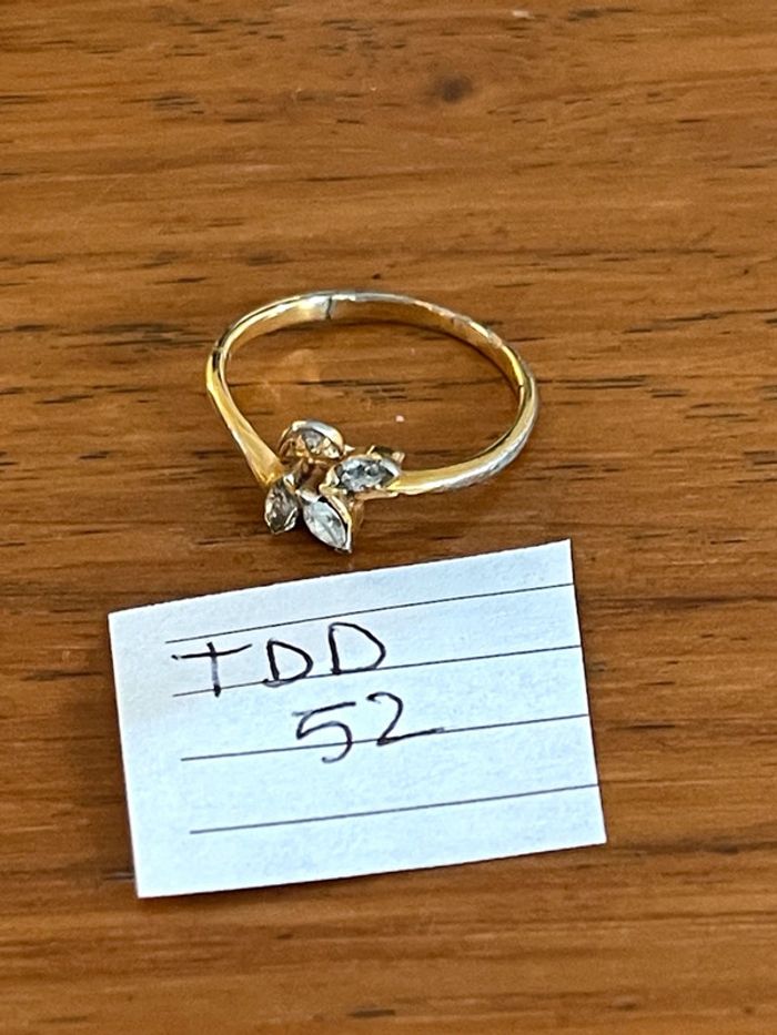 Bague doré vintage avec pierres TDD 52 - photo numéro 10