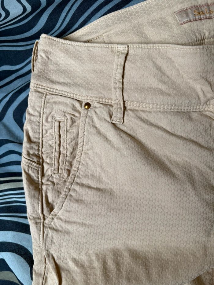 Pantalon chino Salsa beige ventre plat taille 38 - photo numéro 3