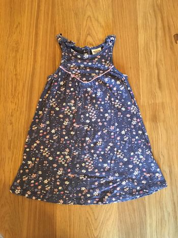 Robe courte fleurie enfant fille bleu marine rose tape à l’œil