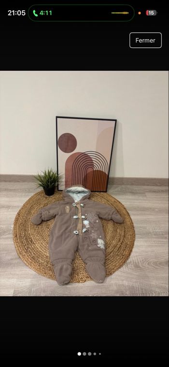 Combipilote bébé garçon taille 1 mois 