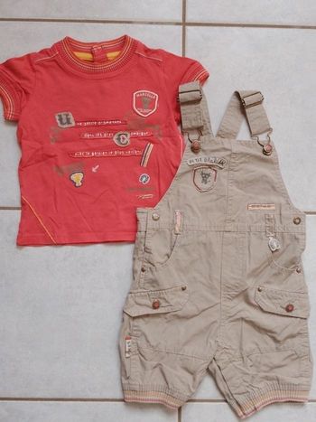 Ensemble salopette t-shirt garçon 12 mois Sergent Major