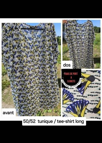 Tee-shirt long / blouse / tunique 50/52 femme grande taille