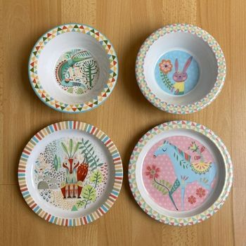 Lot vaisselle bébé Zara Home Kids – 4 pièces – Mélamine (Animaux)