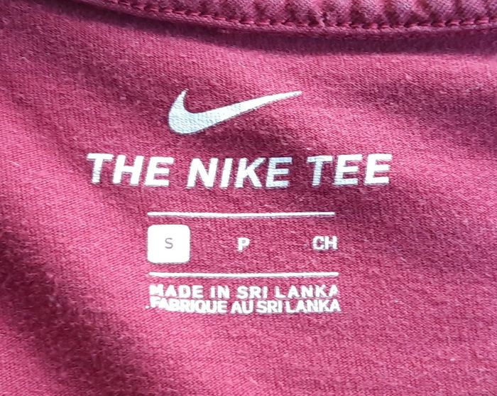 T-shirt bordeaux, Nike, Taille S - photo numéro 3