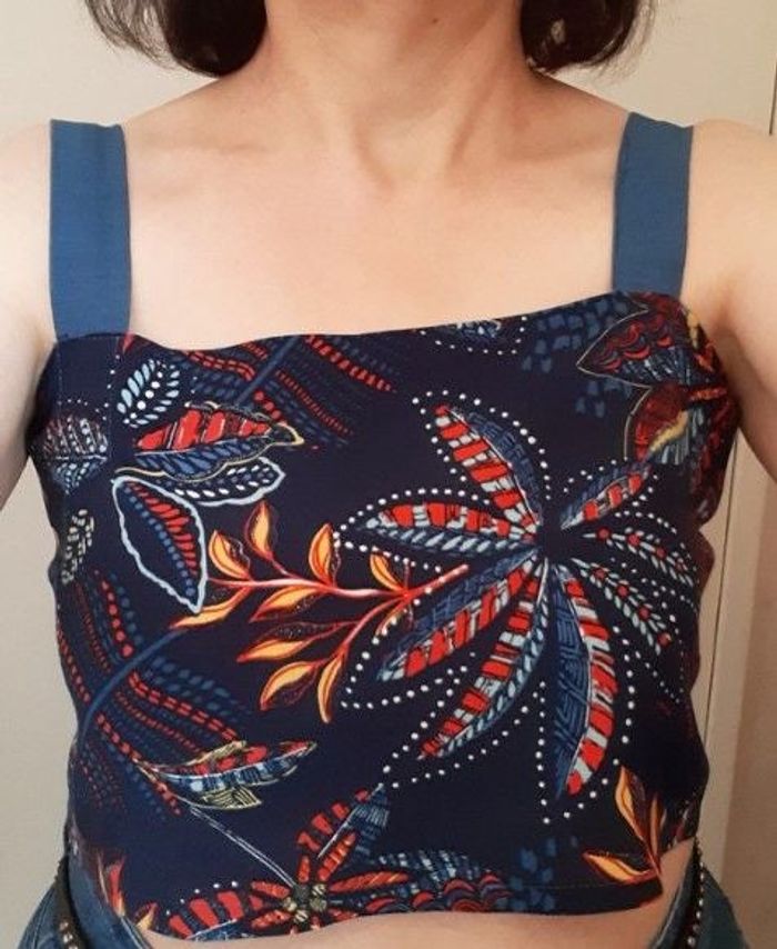Caraco bleu marine imprimé taille 38