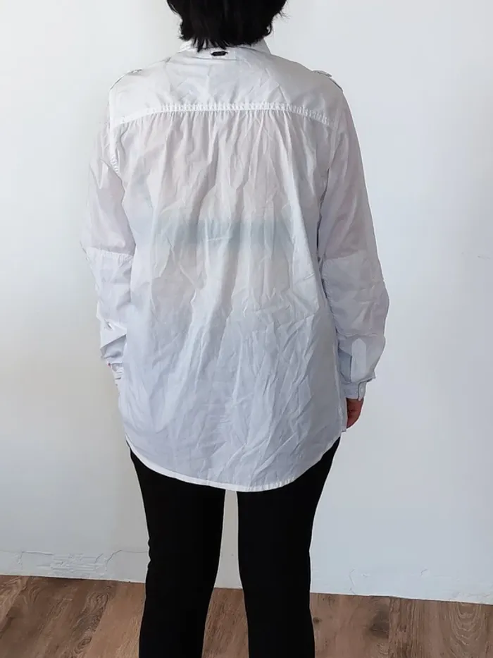Chemise blanche femme Kaporal Jeans – Taille M – Style casual avec poches et logo brodé - photo numéro 3