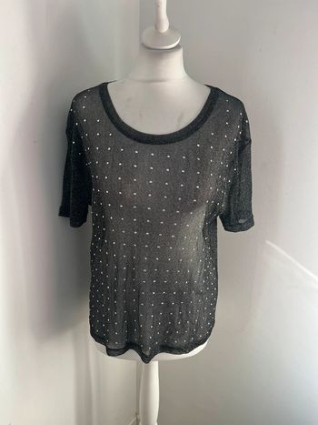 Blouse pailletée et strass Maje S