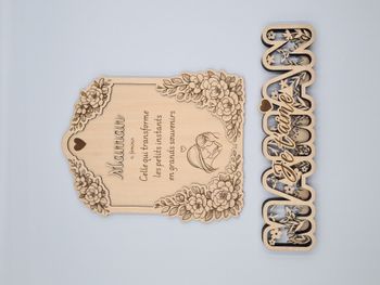 Décoration en bois "Maman" – idée cadeau originale ❤️