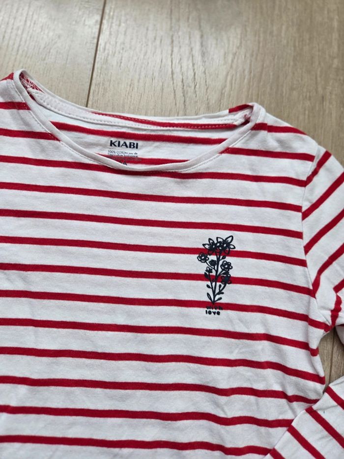 T-shirt rayé rouge 6 ans - photo numéro 2