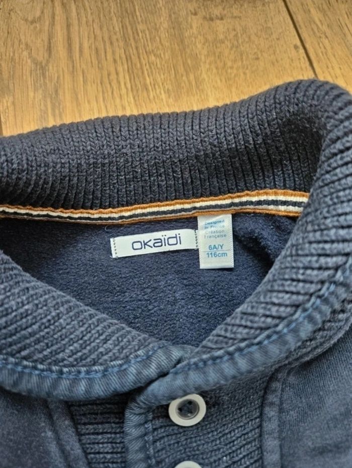 Pull à rayures bleu marine et gris Okaïdi 6 ans - photo numéro 6