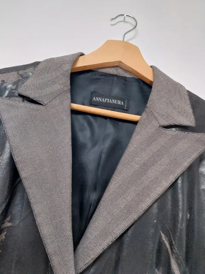 Blazer marron et noir satiné Annapianura 42 - photo numéro 8