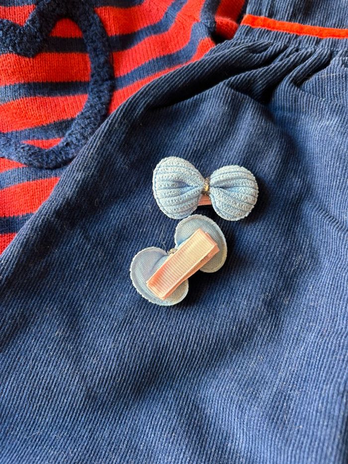 Salopette velour/ pull DPAM 3 mois - photo numéro 2