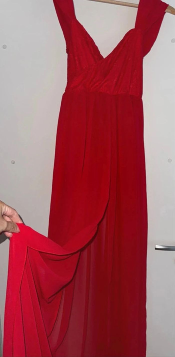 Robe de grossesse épaule dénudée rouge - photo numéro 2