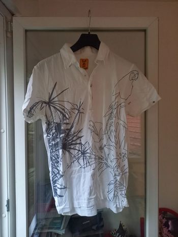 Polo blanc et gris vintage y2k