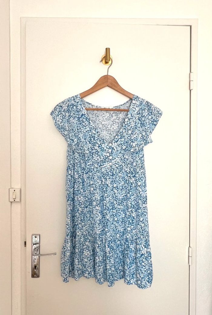 Mini robe bleue fleurie Springfield XS avec boutons - photo numéro 4