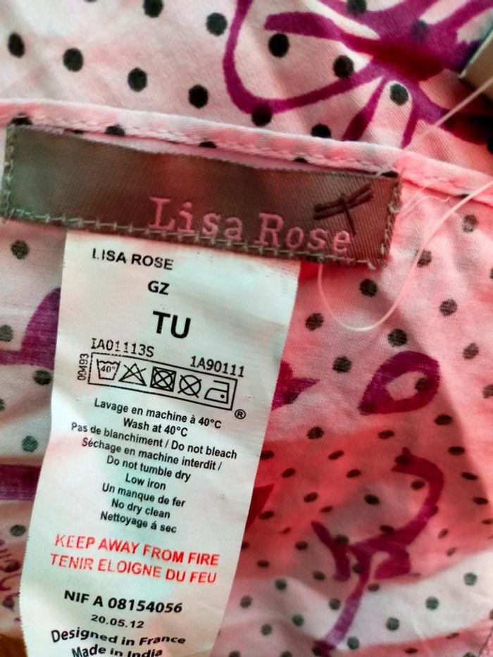 Lange bébé en coton - Lisa Rose - motif fantaisie rose - photo numéro 5