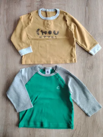 Lot de 2 t-shirts manches longues garçon Petit bateau