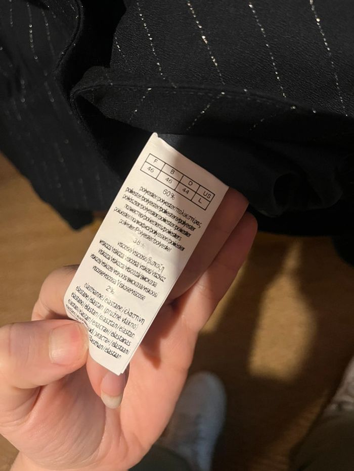 Veste blazer noire court à rayures - photo numéro 5