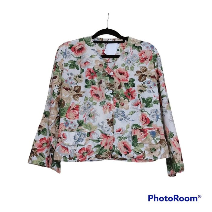 Petite chemise Vintage crème fleurie taille S