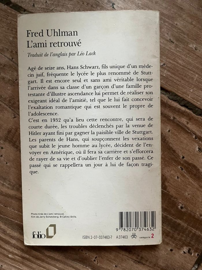 Livre L’ami retrouvé Fred Uhlman - photo numéro 2