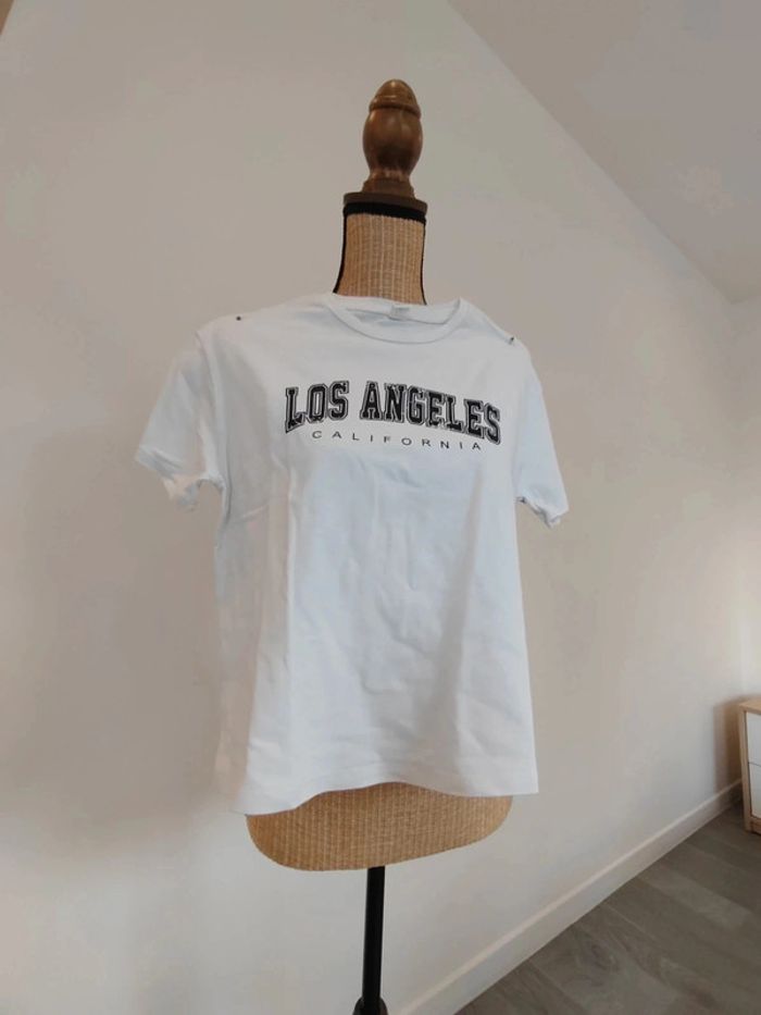 Tee-shirt Los Angeles taille 11 / 12 ans blanc - photo numéro 2
