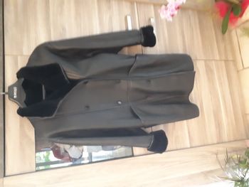 Manteau cuir doublé fourrure