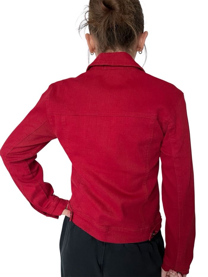 Veste en jean rouge vintage femme 36
