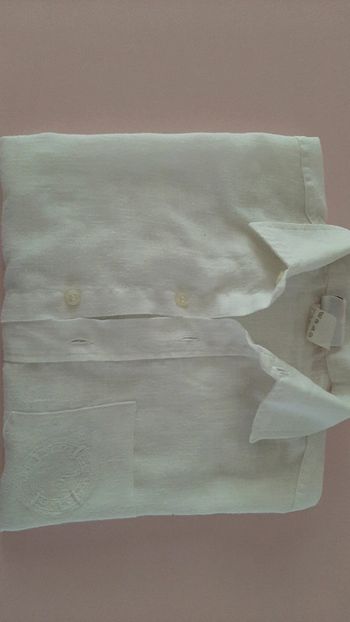 Chemise manches courtes garçon 8 ans creme
